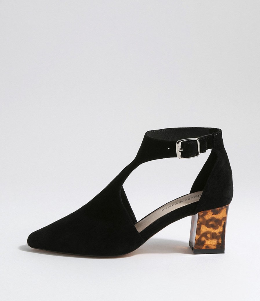 Shoes Django & Juliette | Django & Juliette Hobartet Black Suede/Leopard