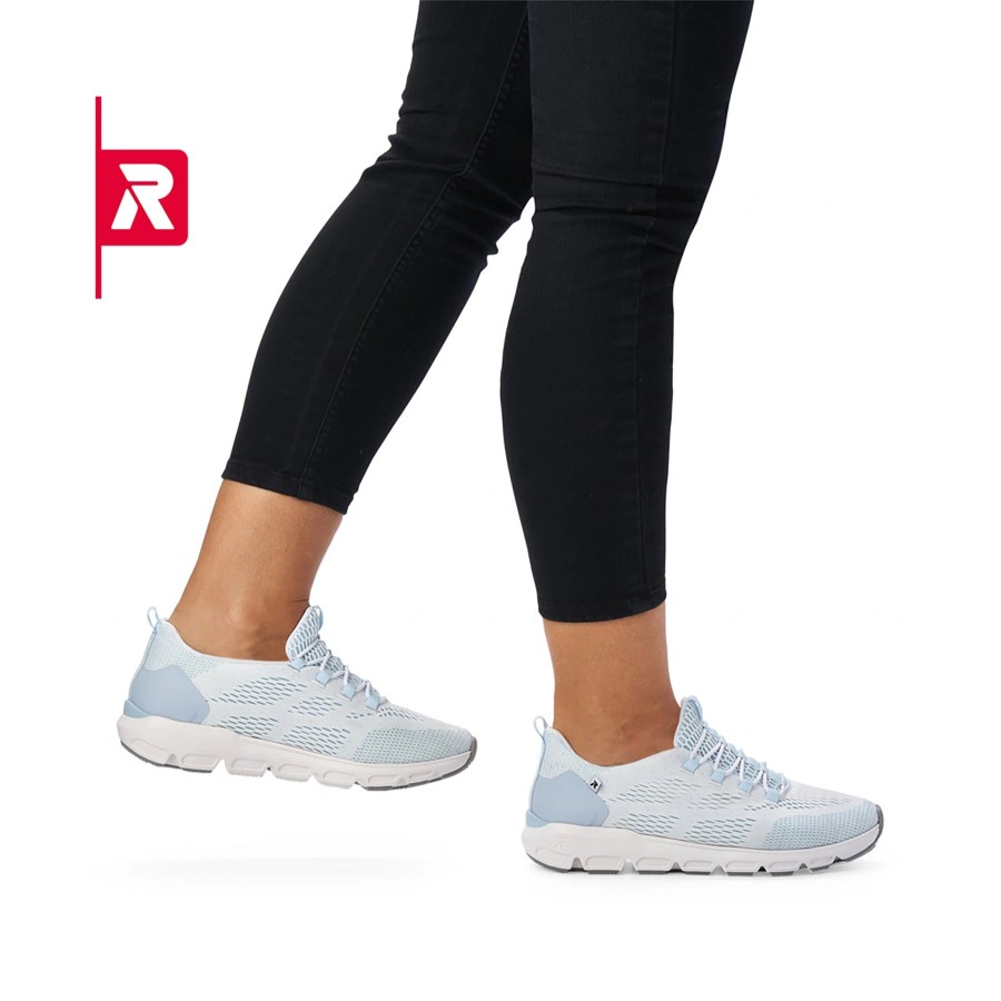 Shoes Rieker Revolution | Rieker Revolution 40403-10 White/Pale Blue Combo Slip On Shoe