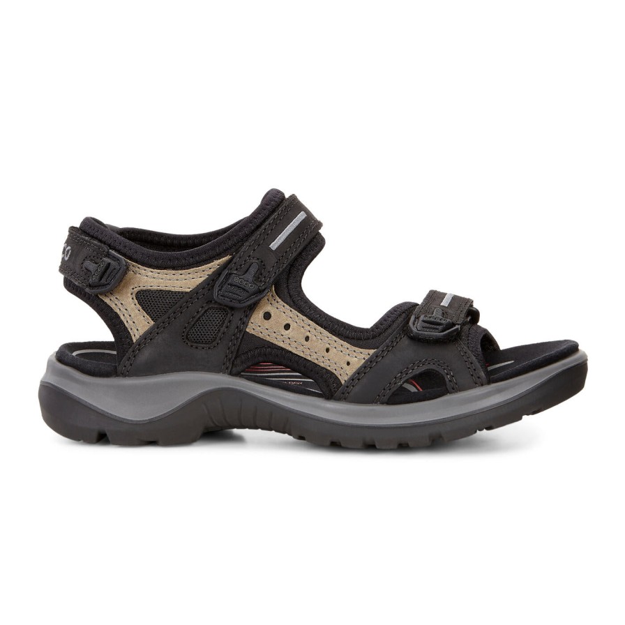 Sandals Ecco | Ecco - Yucatan Black/Mole/Black Womens