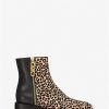 Booties Michael Kors | Michael Kors Regan Leopard Print Calf Hair And Leather Ankle Boot