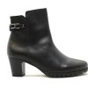 Booties Gabor | Gabor 92.071 Black Boot W/Heel & Chain