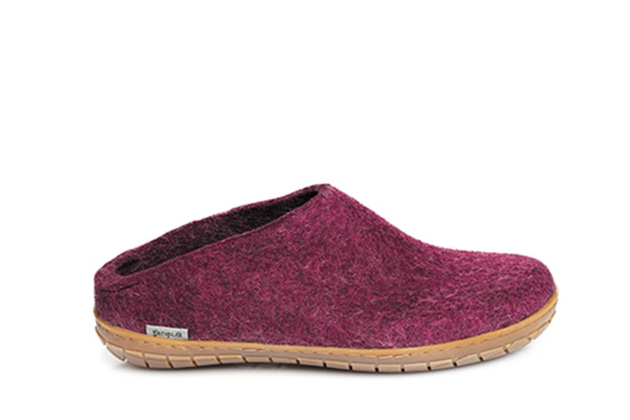 Slippers Glerups | Glerups Slip On Cranberry (Rubber Sole)