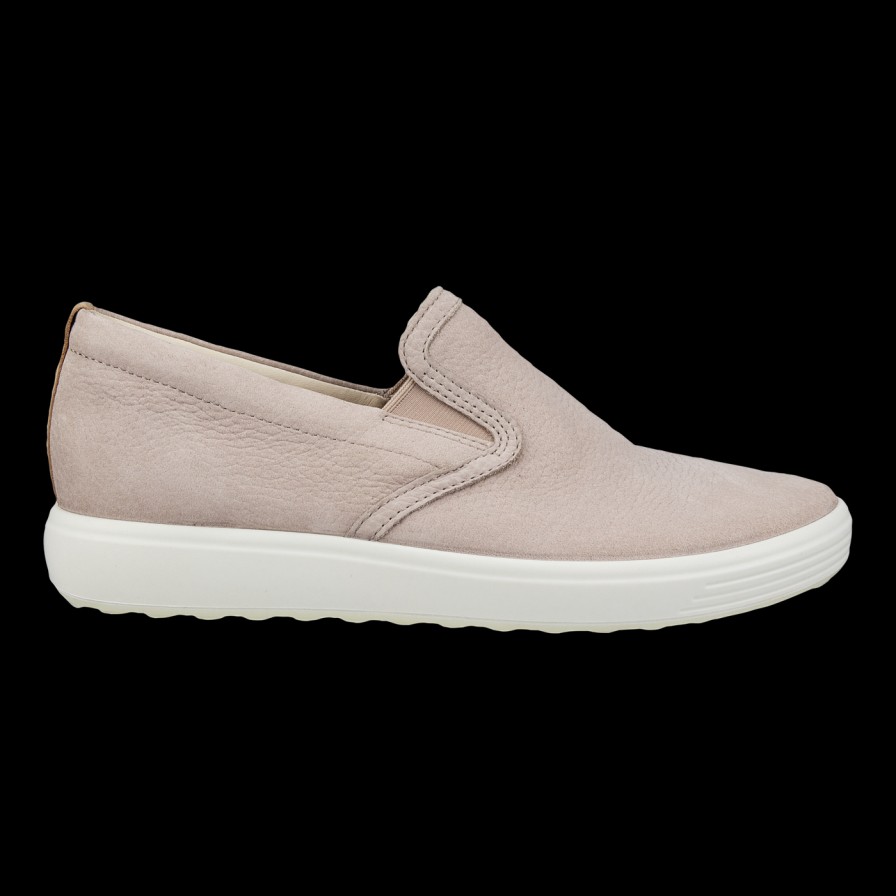 Shoes Ecco | Ecco 470493 60604 Soft 7 Slip On Grey Rose Powder