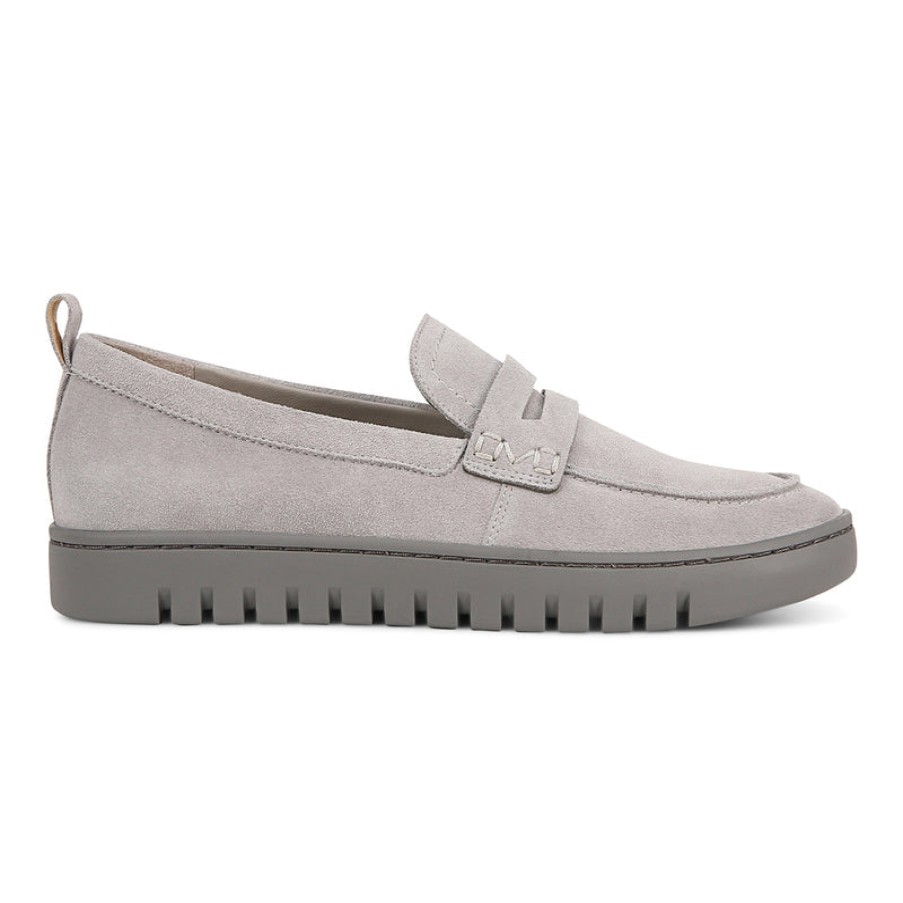 Shoes Vionic | Vionic Journey Uptown Grey Suede Loafer