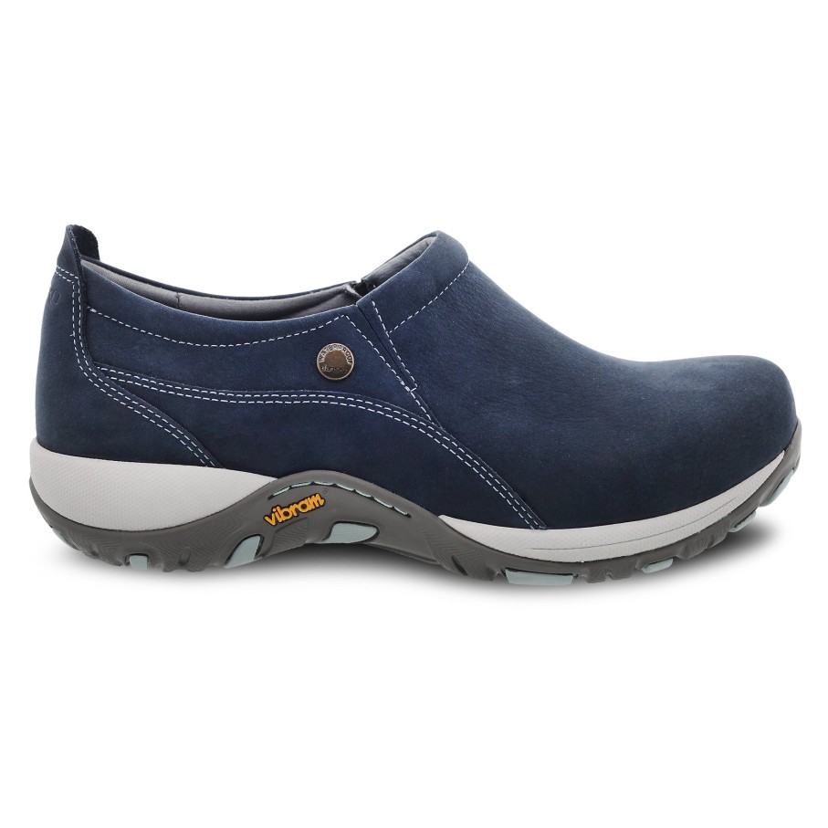 Waterproof Dansko | Dansko Patti Waterproof Slip On Milled Nubuck Navy