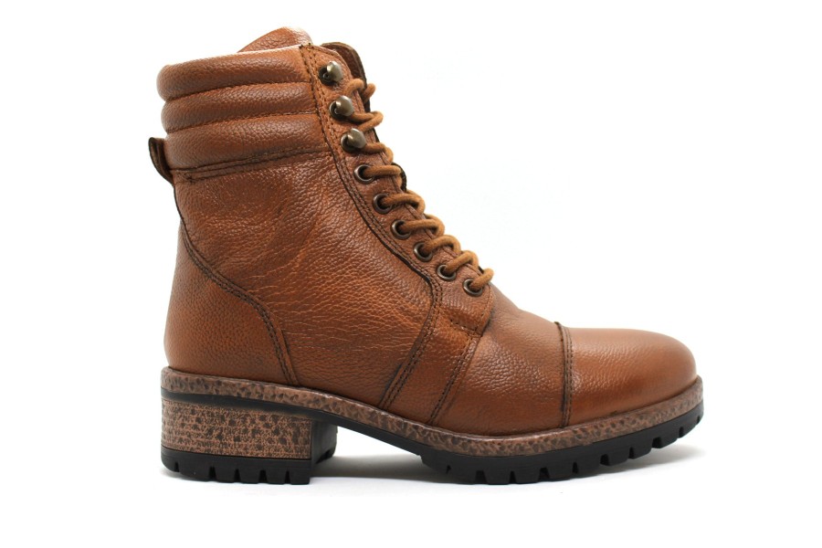 Waterproof Biotime | Biotime Raven Waterproof Bootie Lace /Zipper Cognac