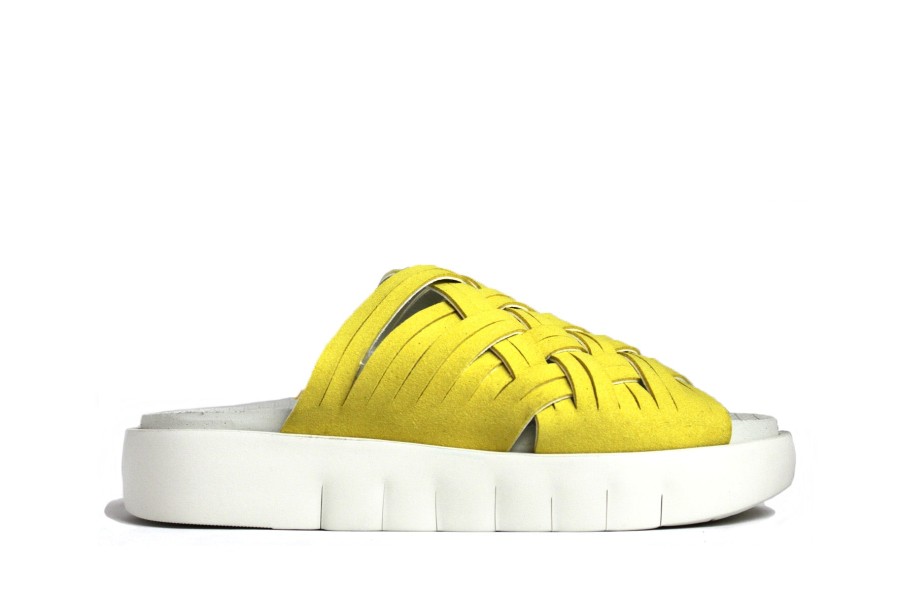 Sandals Bos&Co | Bos & Co Rised Slide Nubuck Yellow