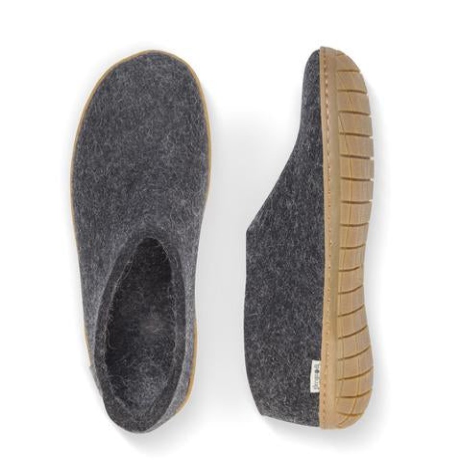 Slippers Glerups | Glerups - Shoe Charcoal (Rubber Sole)