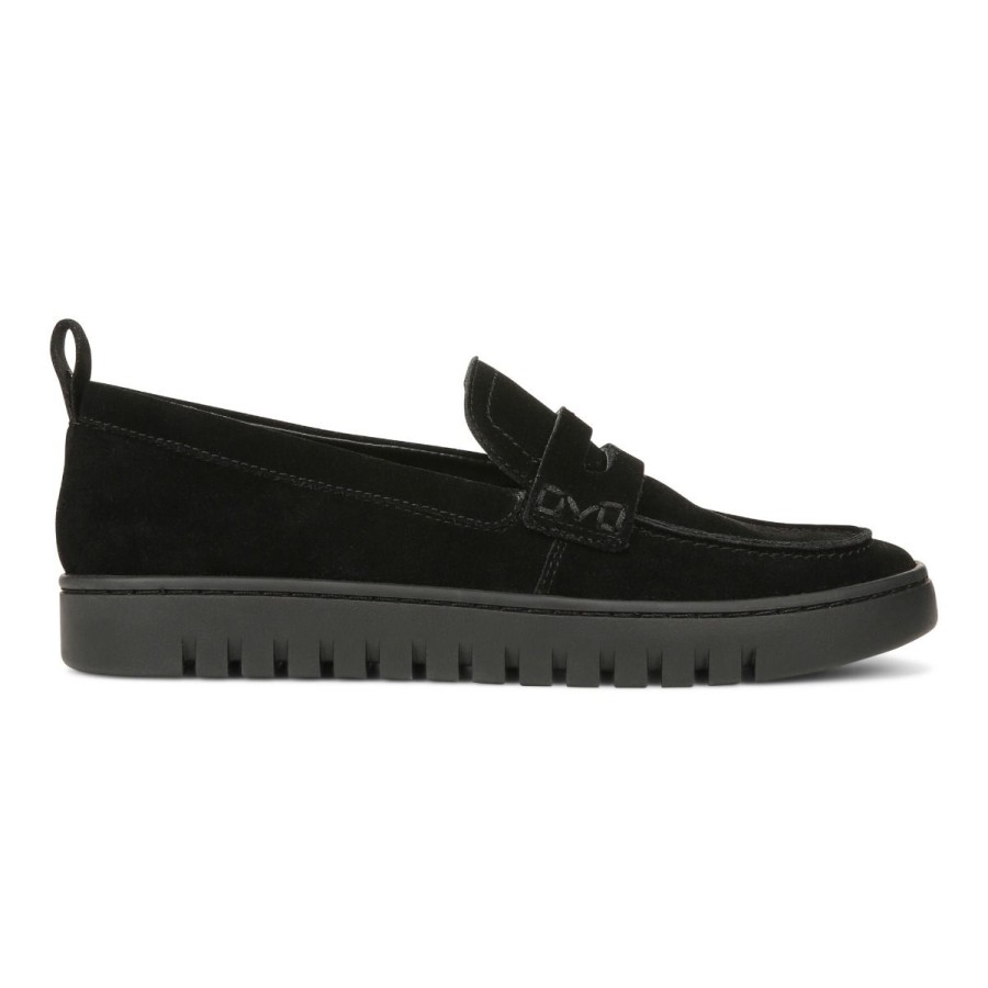 Shoes Vionic | Vionic Journey Uptown Black Suede Loafer