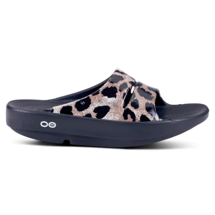 Sandals Oofos | Oofos - Ooahh Slide - Luxe Cheetah