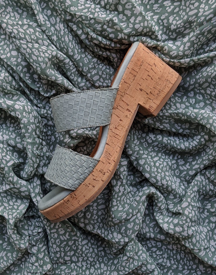 Special Occasion Miz Mooz | Miz Mooz Genna Aquamarine Cork Heel Slide