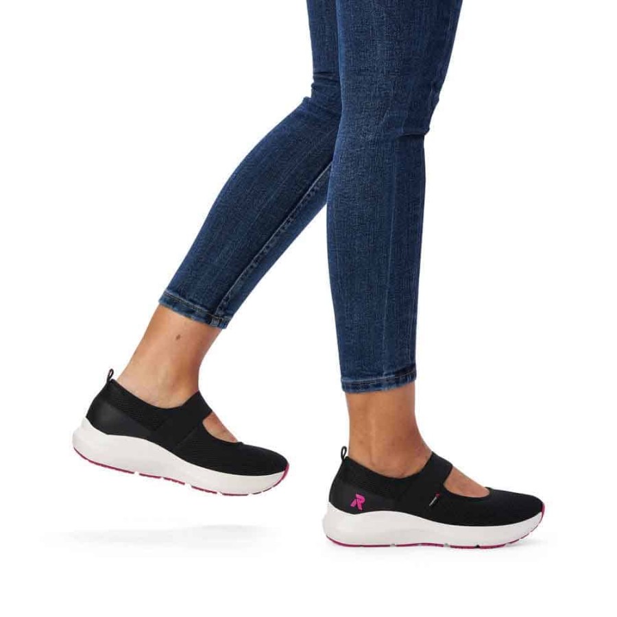 Athleisure Rieker Revolution | Rieker Revolution 42102-00 Black Slip On Shoe