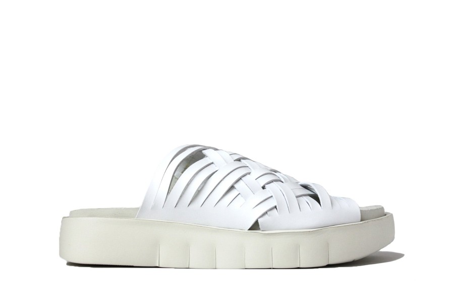 Sandals Bos&Co | Bos & Co Rised Slide Leather White