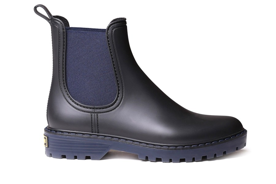 Rainboots Toni Pons | Toni Pons Cavour Black/Navy Rubber Boot