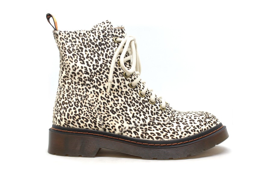 Booties Tamara London | Tamara London Devon Lace/Zipper Bootie Cub Leopard