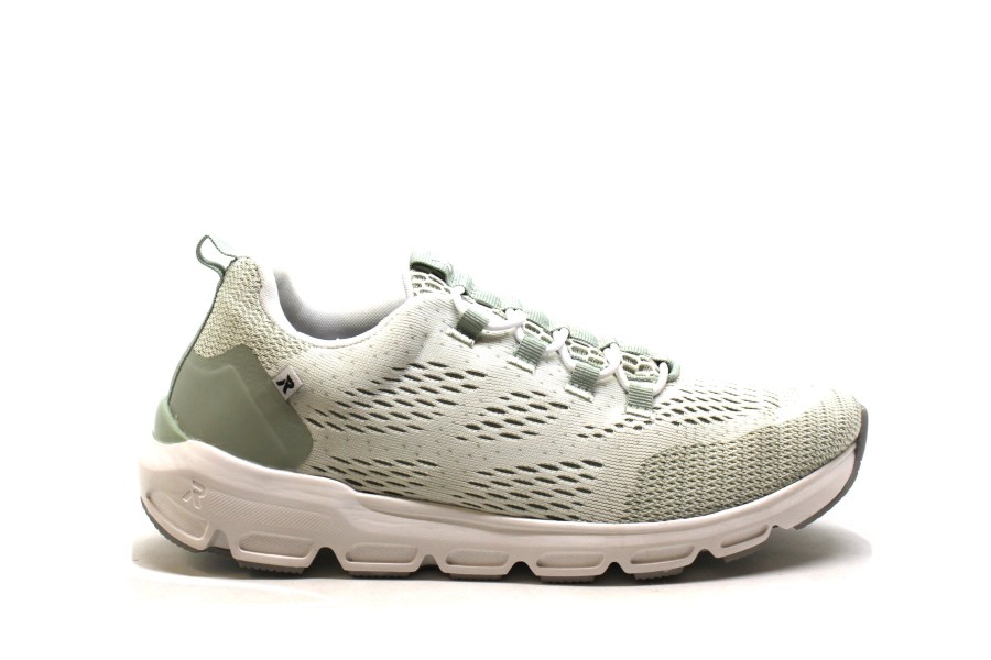 Athleisure Rieker Revolution | Rieker Revolution 40403-52 White/Pale Green Combo Slip On Shoe