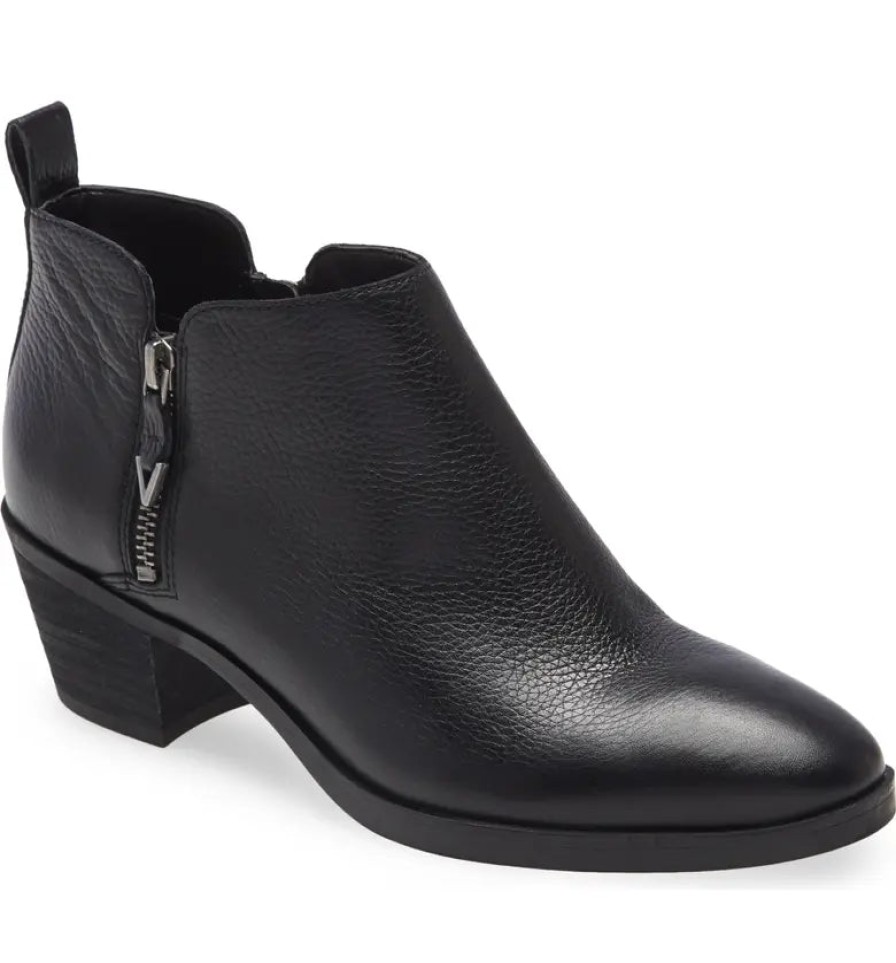 Waterproof Vionic | Vionic Cecily Black Leather Waterproof Bootie