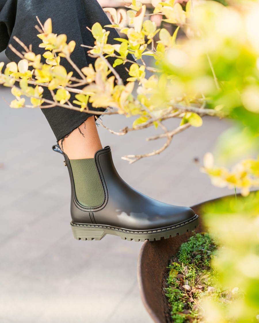 Waterproof Toni Pons | Toni Pons Cavour Black/Khaki Rubber Boot