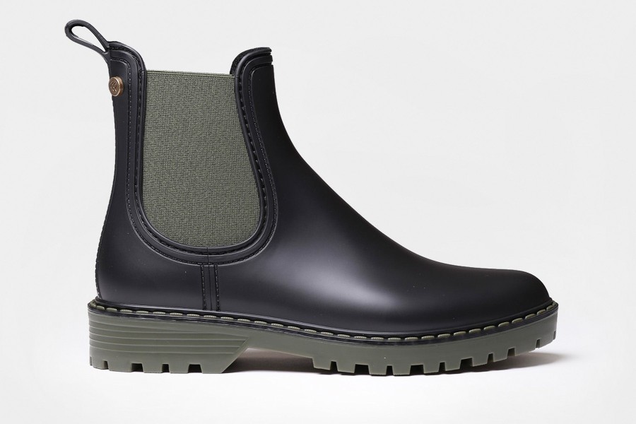 Rainboots Toni Pons | Toni Pons Cavour Black/Khaki Rubber Boot