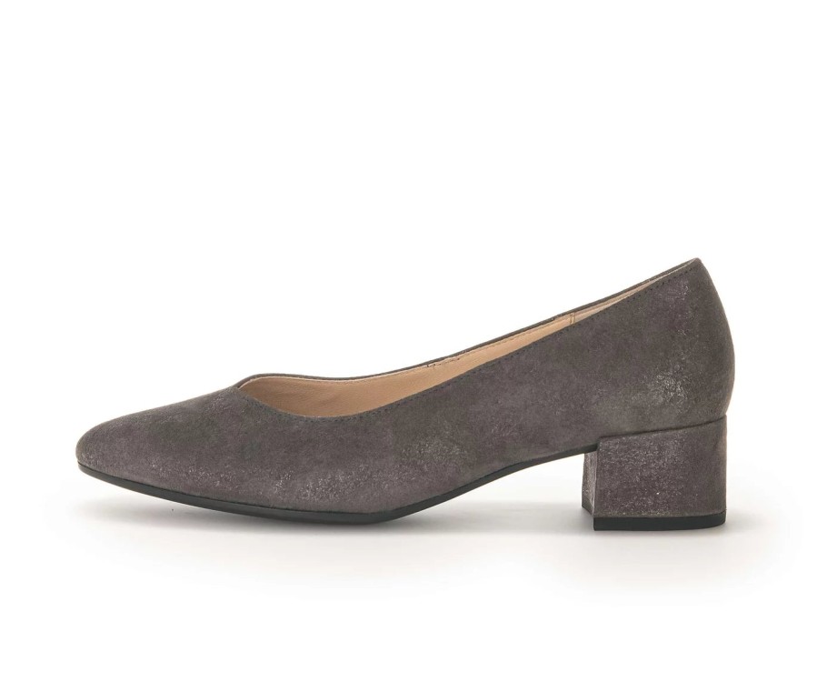 Shoes Gabor | Gabor 31.443.69 Pump Dk Grey Metallic