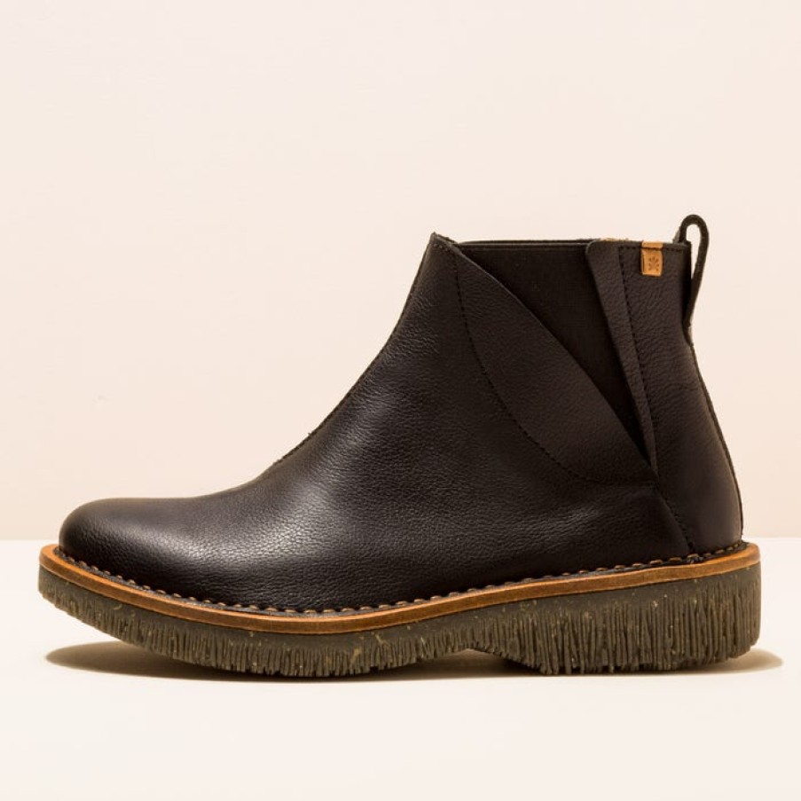 Booties El Naturalista | El Naturalista N5570 Wax Nappa Black/Volcano