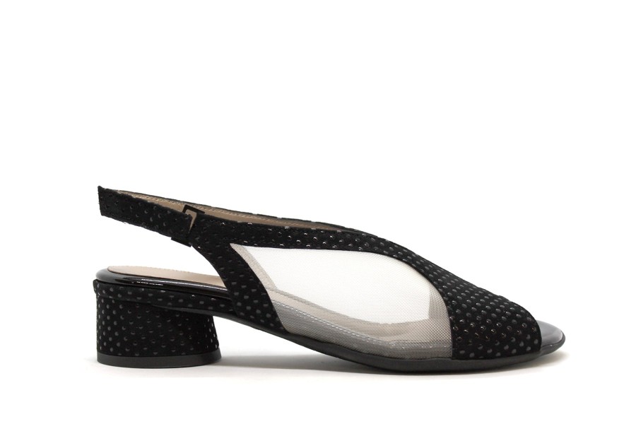 Special Occasion Beautifeel | Beautifeel Ofelia Black Suede Polka Dot Print