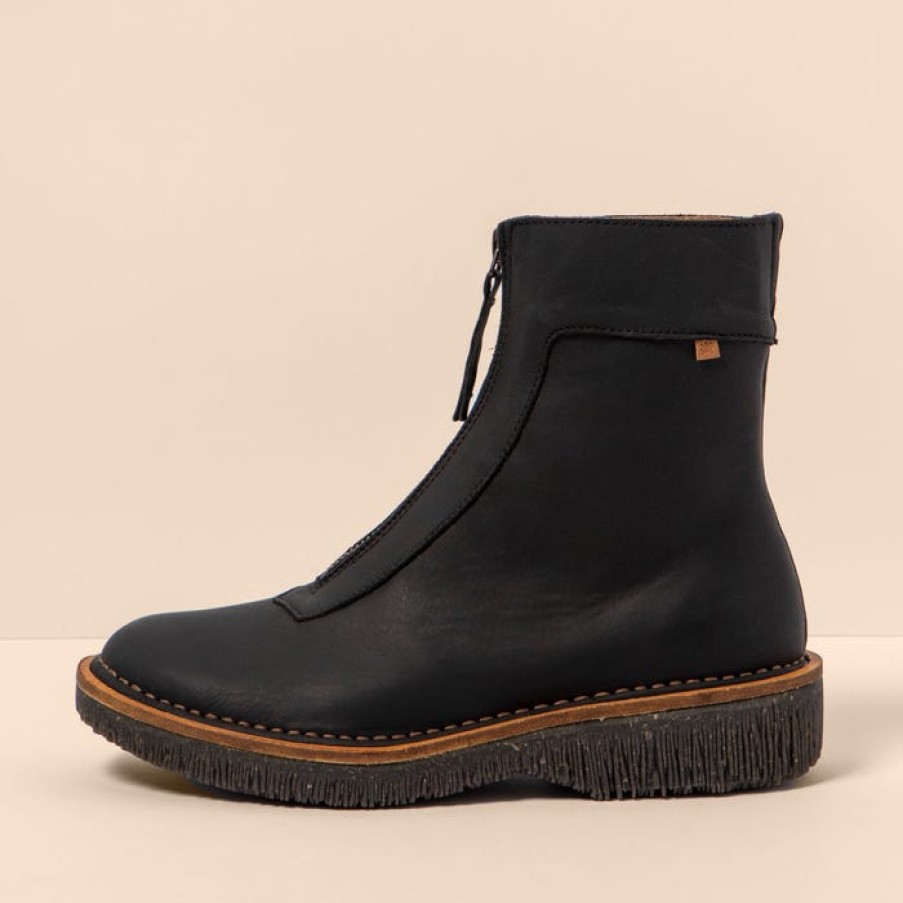 Booties El Naturalista | El Naturalista N5581 Wax Nappa Black/Volcano